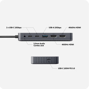 HyperDrive Next Dual 4K HDMI 7 Port USB-C ハブ