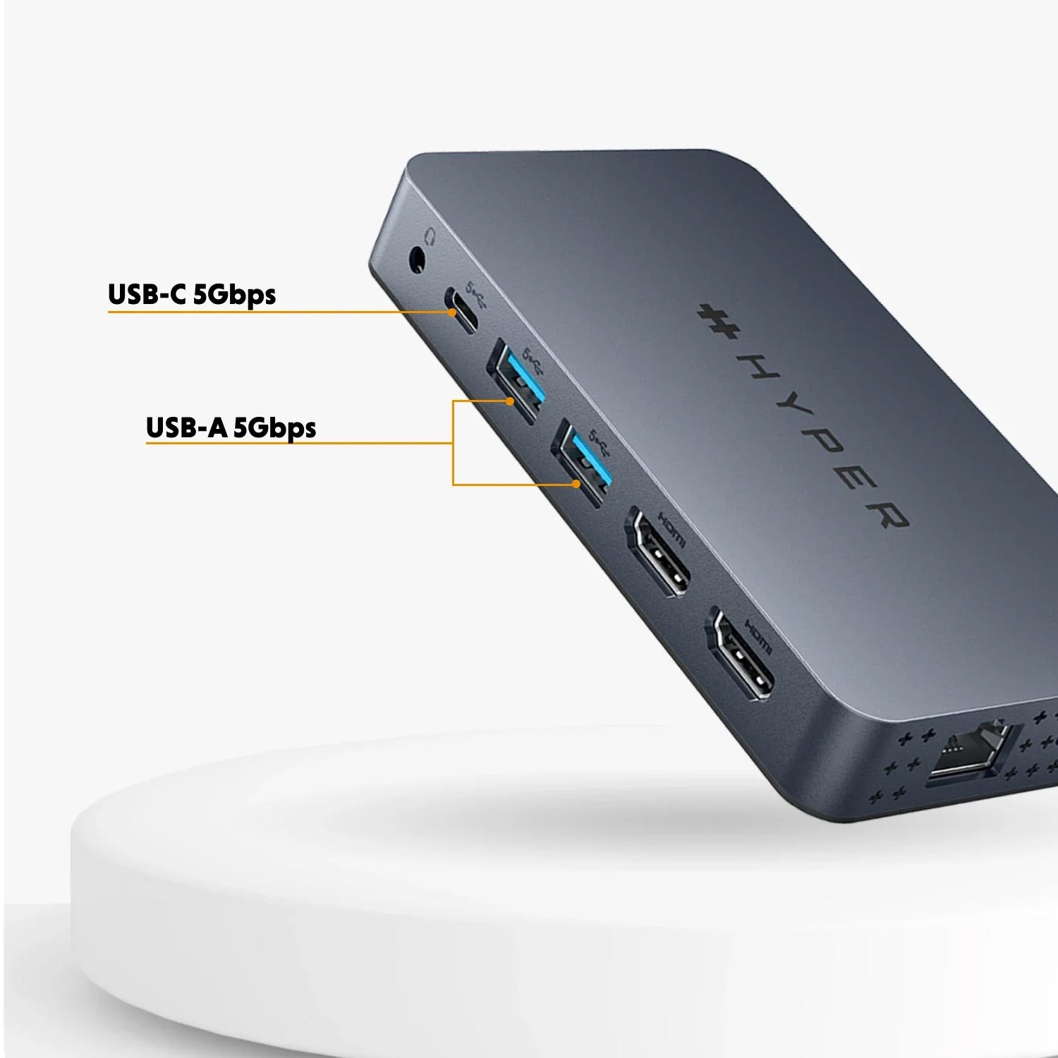 HyperDrive Next Dual 4K HDMI 10 Port USB-C ハブ For M1, M2, and M3 MacBooks