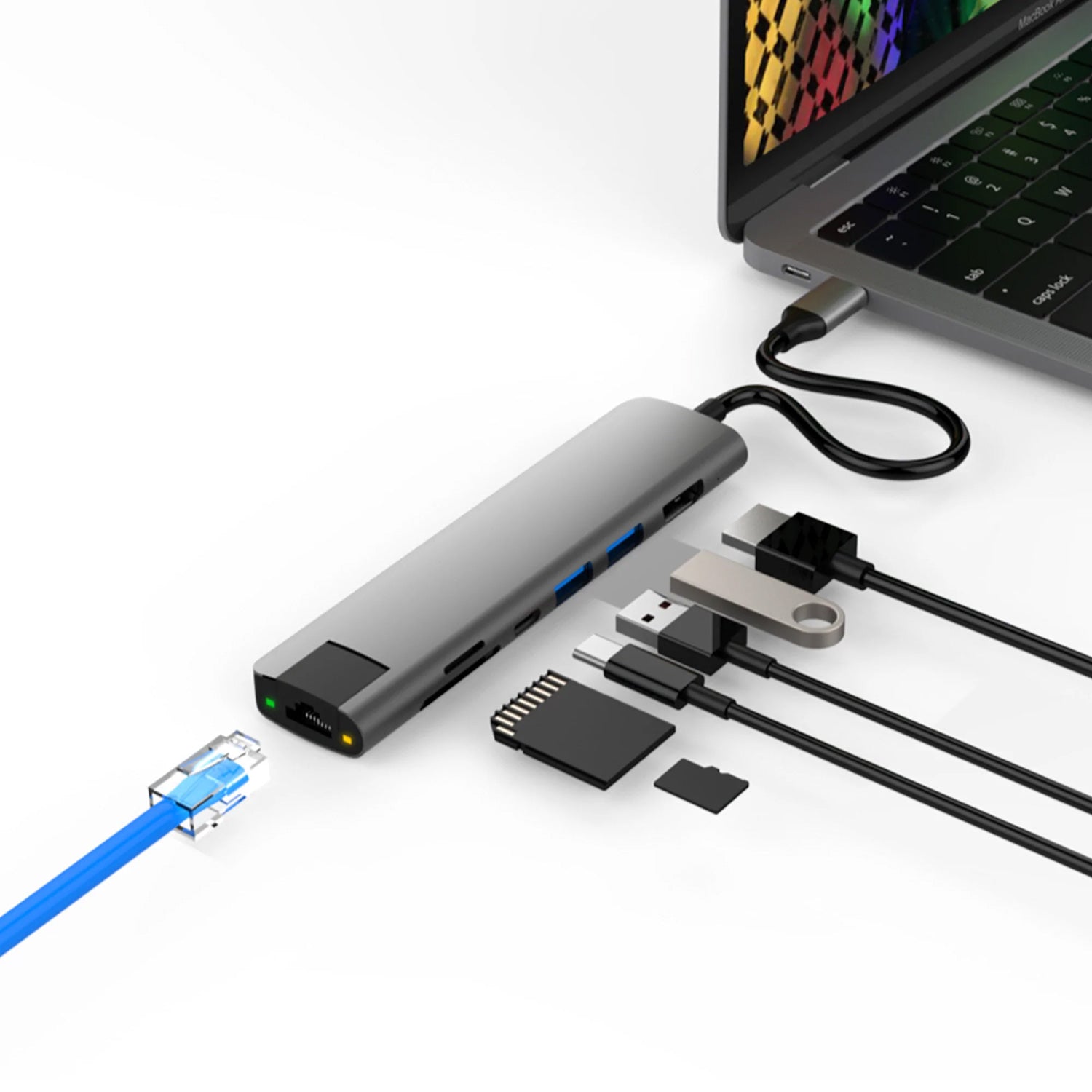 <タイムセール>HyperDrive SLAB 7-in-1 USB-C Hub（グレー）