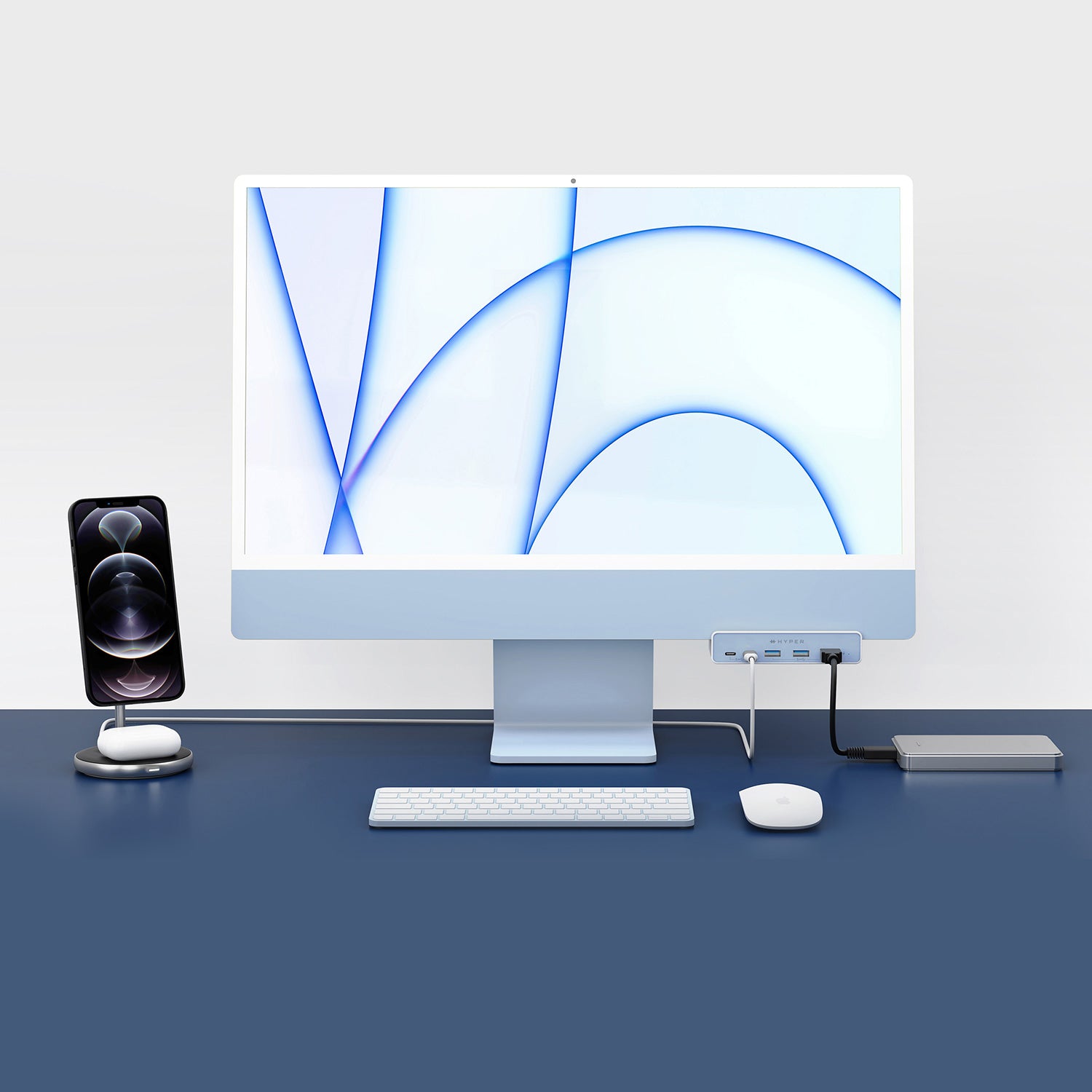 HyperDrive 5in1 USB-C Hub for iMac24" for M4/M3/M1