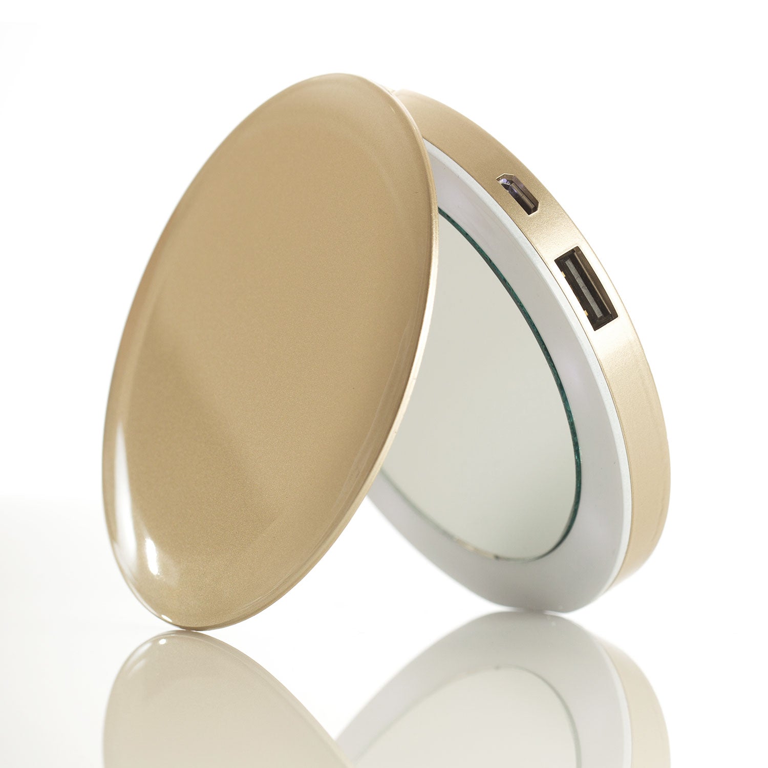 [訳あり] Hyper LEDコンパクトミラー＆モバイルバッテリー パール ※開封・パッケージ不良