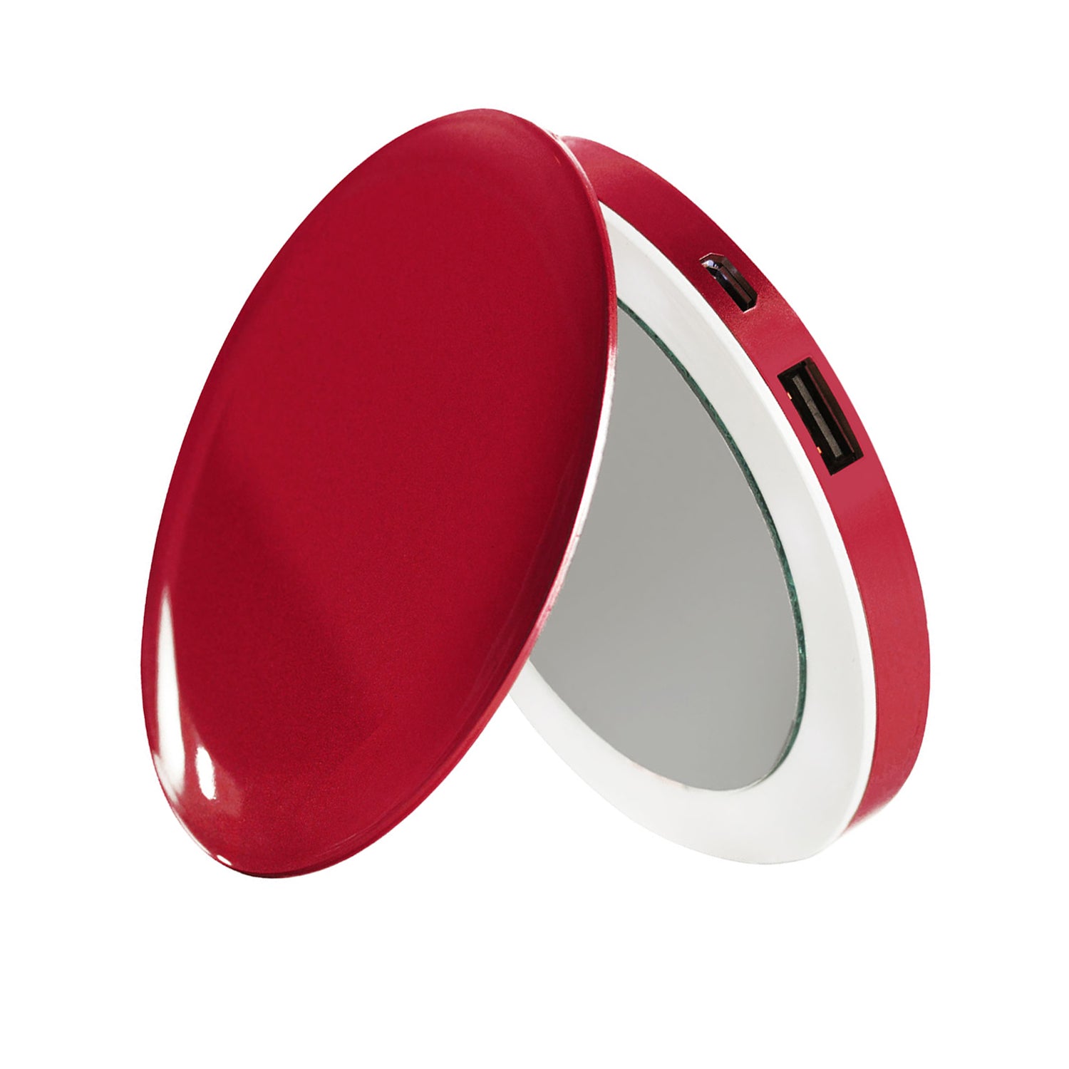 [訳あり] Hyper LEDコンパクトミラー＆モバイルバッテリー パール ※開封・パッケージ不良