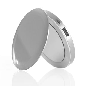 [訳あり] Hyper LEDコンパクトミラー＆モバイルバッテリー パール ※開封・パッケージ不良