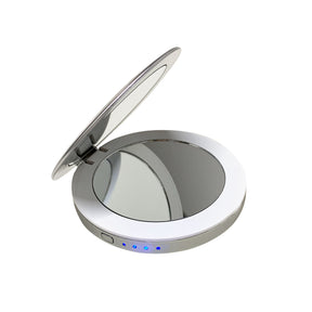 [訳あり] Hyper LEDコンパクトミラー＆モバイルバッテリー パール ※開封・パッケージ不良