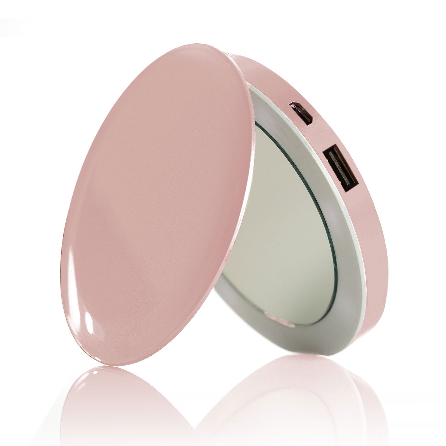 [訳あり] Hyper LEDコンパクトミラー＆モバイルバッテリー パール ※開封・パッケージ不良